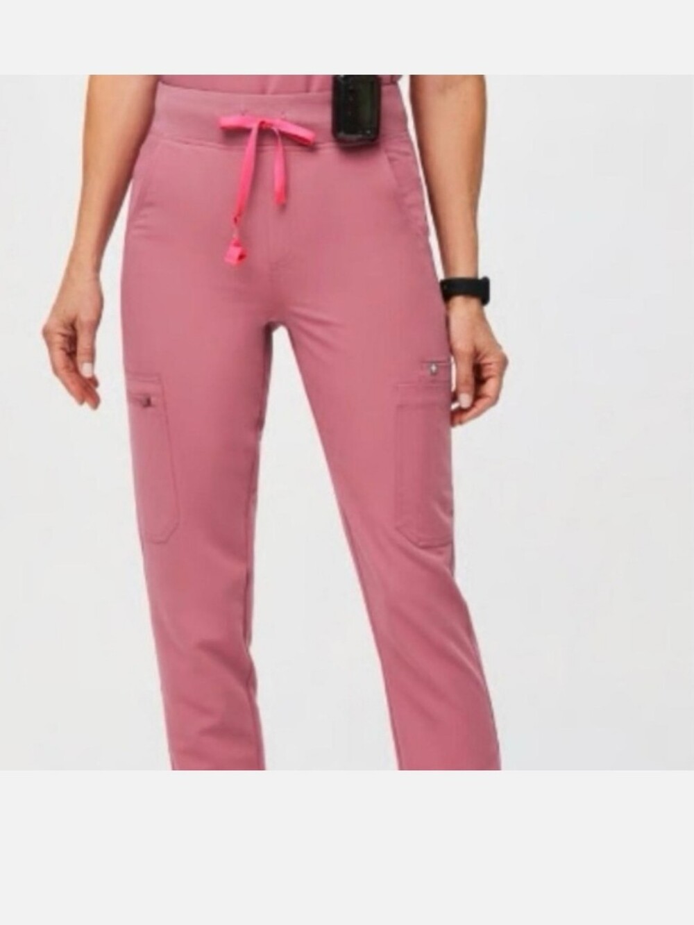 Figs Women's Mauve Pink BCA Quartz Yola Skinny Cargo Scrub Pants Size Small Tall